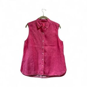 Tommy Bahama Pink Button-Down linen Sleeveless Shirt